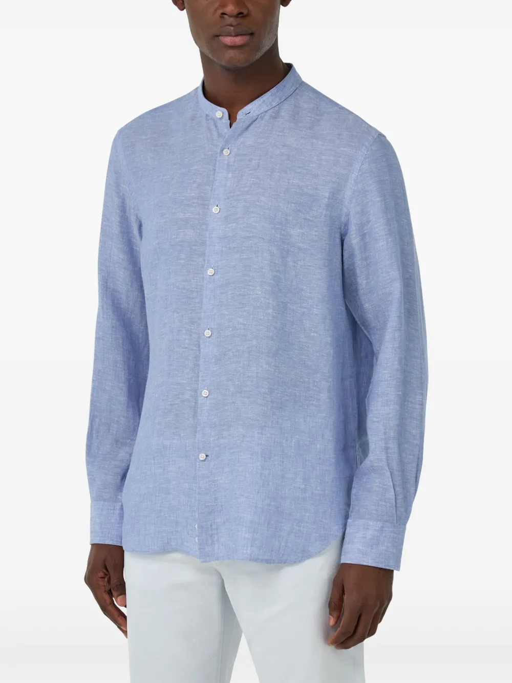 Boggi Milano Linnen overhemd Blauw