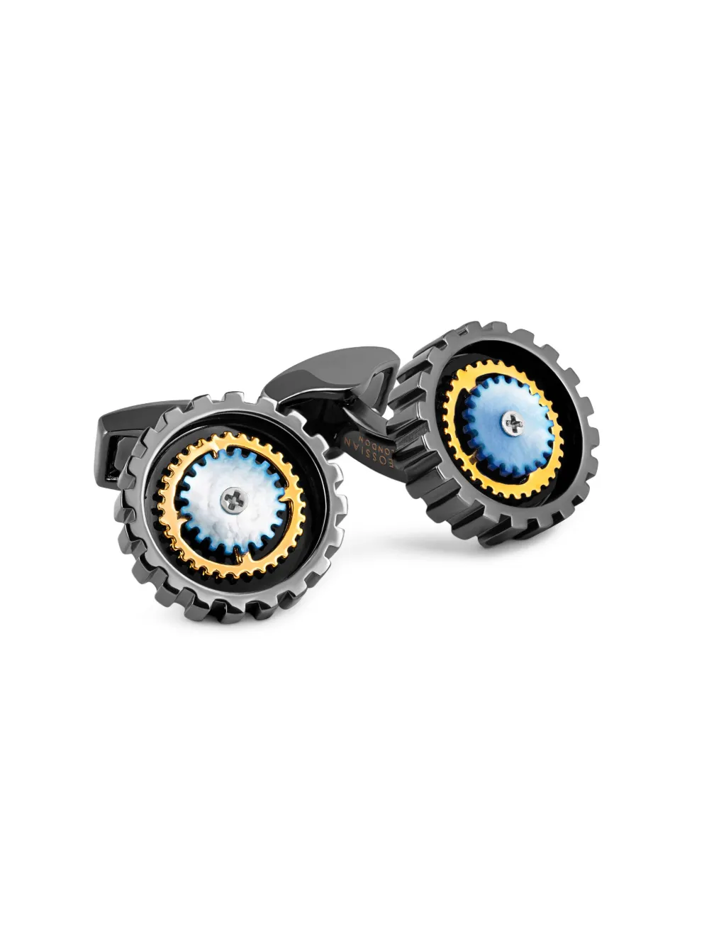 Tateossian Rotare Gear Cufflinks In Black