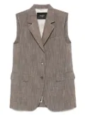 Seventy slub-texture waistcoat - Brown