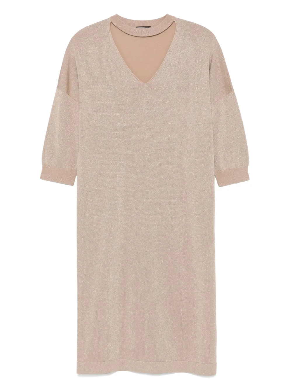 Peserico Gebreide midi-jurk Beige