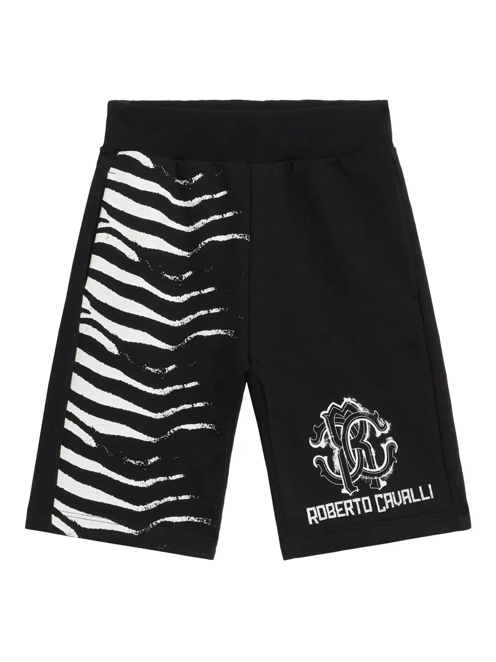 Roberto Cavalli Junior zebra-print track shorts | Black | Image 1
