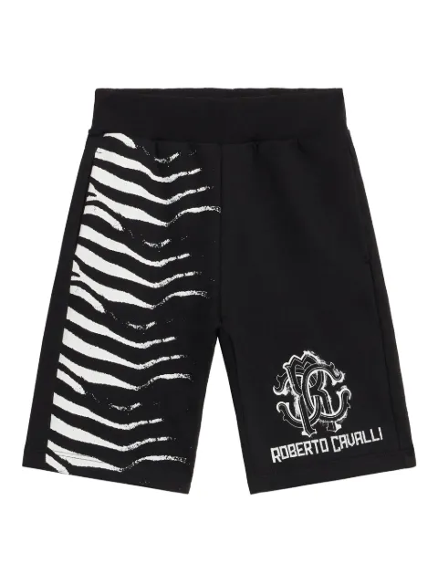 Roberto Cavalli Junior Bermuda esportiva com estampa de zebra