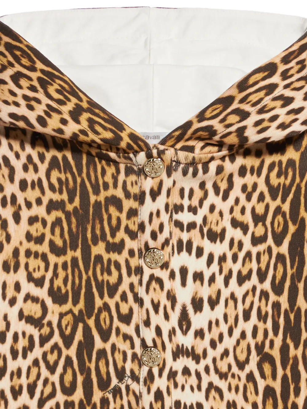 Roberto Cavalli Junior Hoodie met jaguarprint Bruin