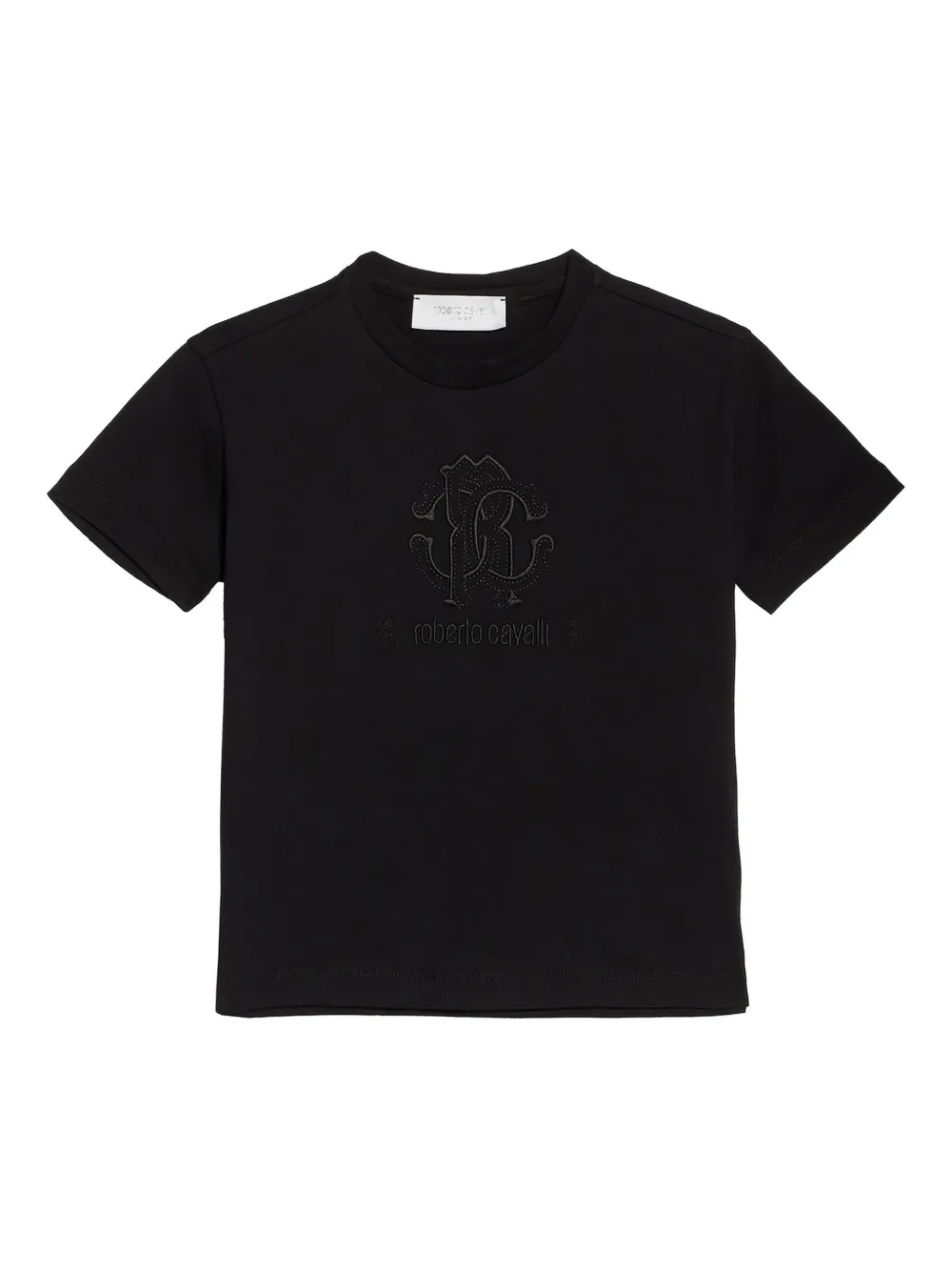 Roberto Cavalli Junior T-shirt met geborduurd logo Zwart