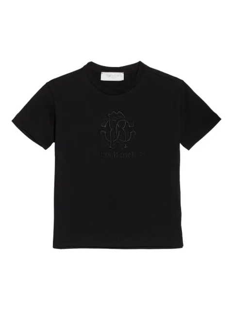 Roberto Cavalli Junior Camiseta com logo bordado