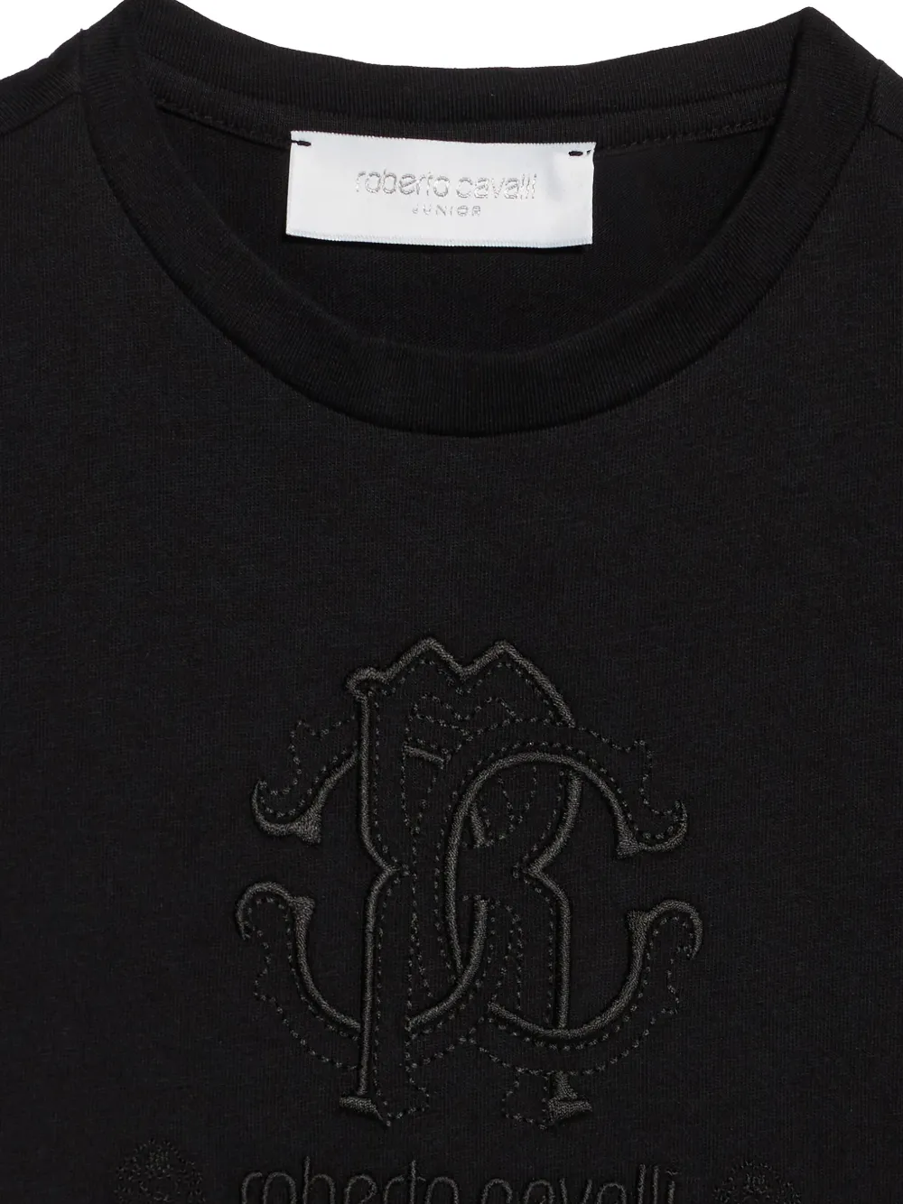 Roberto Cavalli Junior T-shirt met geborduurd logo Zwart