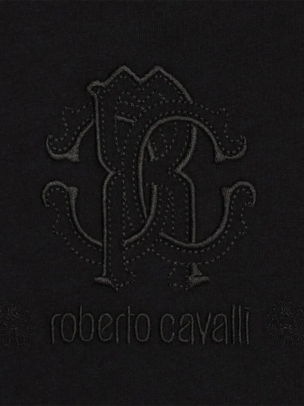 Roberto Cavalli Junior T-shirt met geborduurd logo Zwart