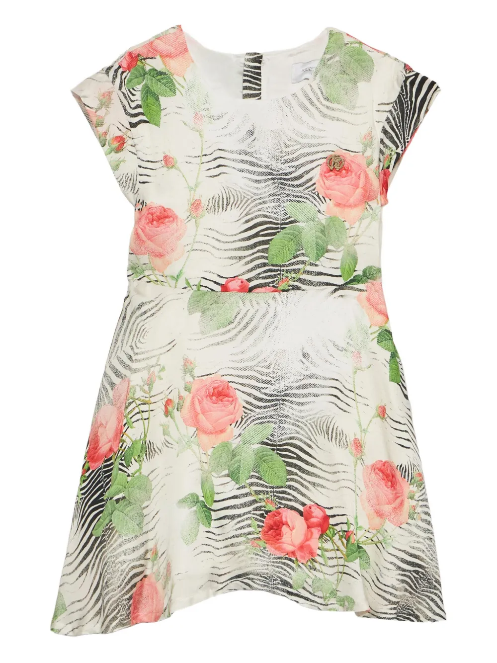 Roberto Cavalli Junior Jurk met bloe print Zwart