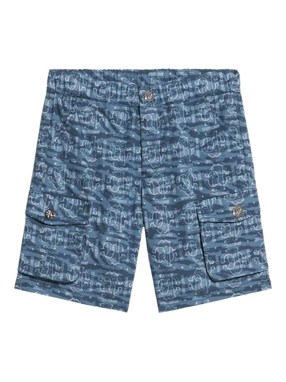 Roberto Cavalli Junior Cargo shorts met print Blauw