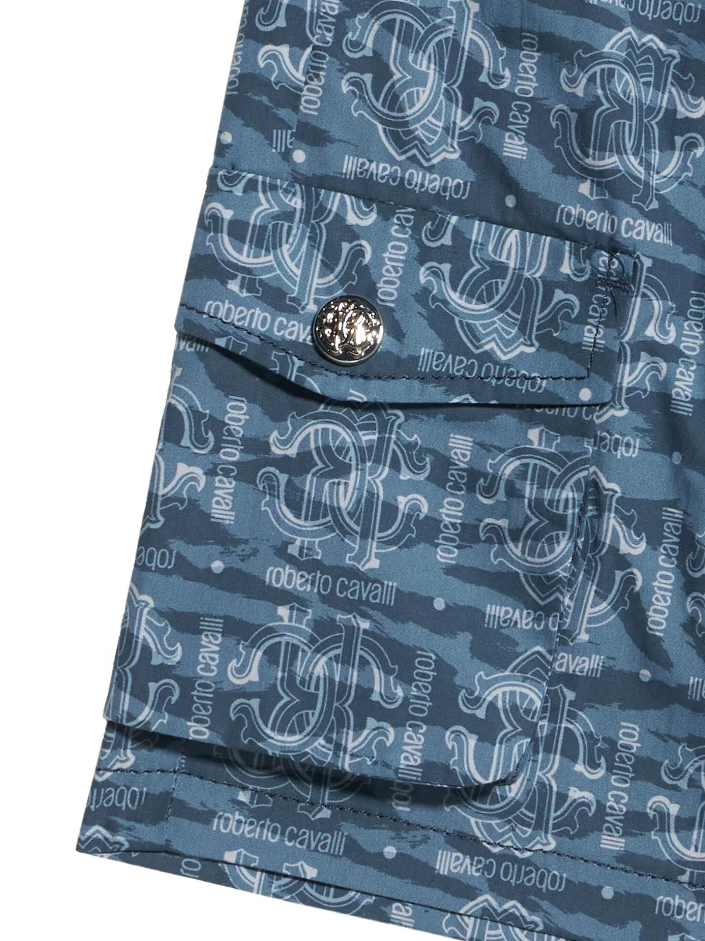 Roberto Cavalli Junior Cargo shorts met print Blauw