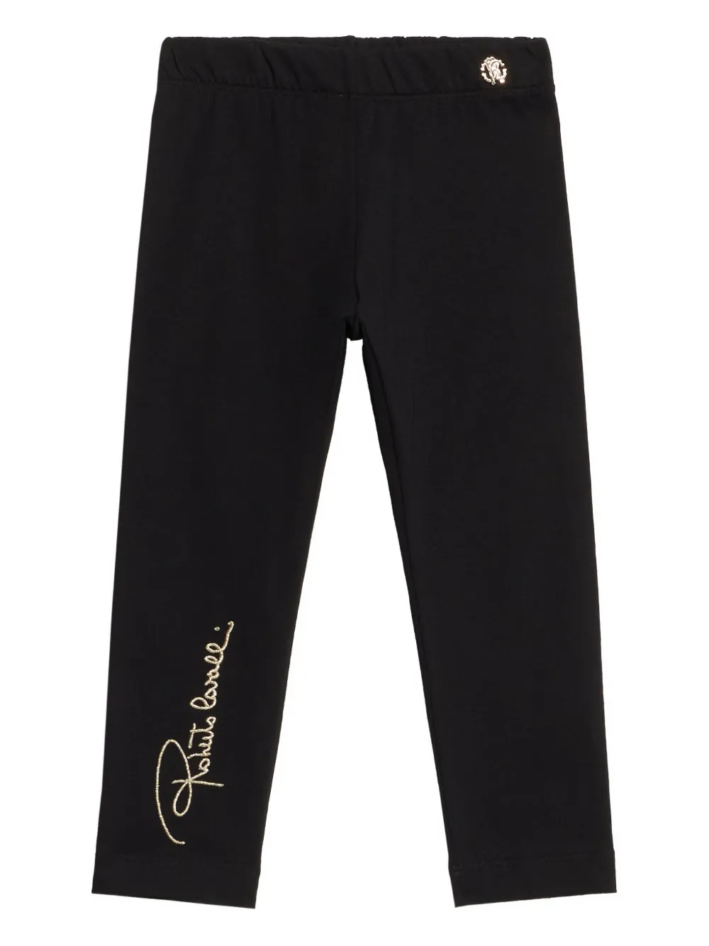 Roberto Cavalli Junior Legging met geborduurd logo Zwart