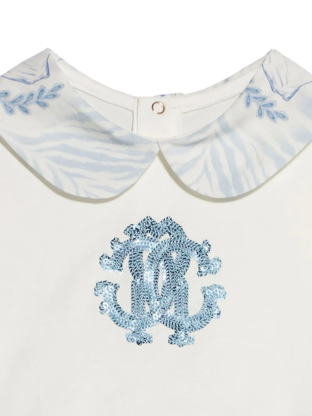 Roberto Cavalli Junior Jurk met Marine-print Wit