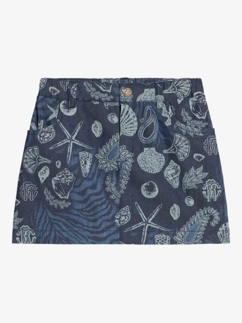 Roberto Cavalli Junior Marine Print mini skirt