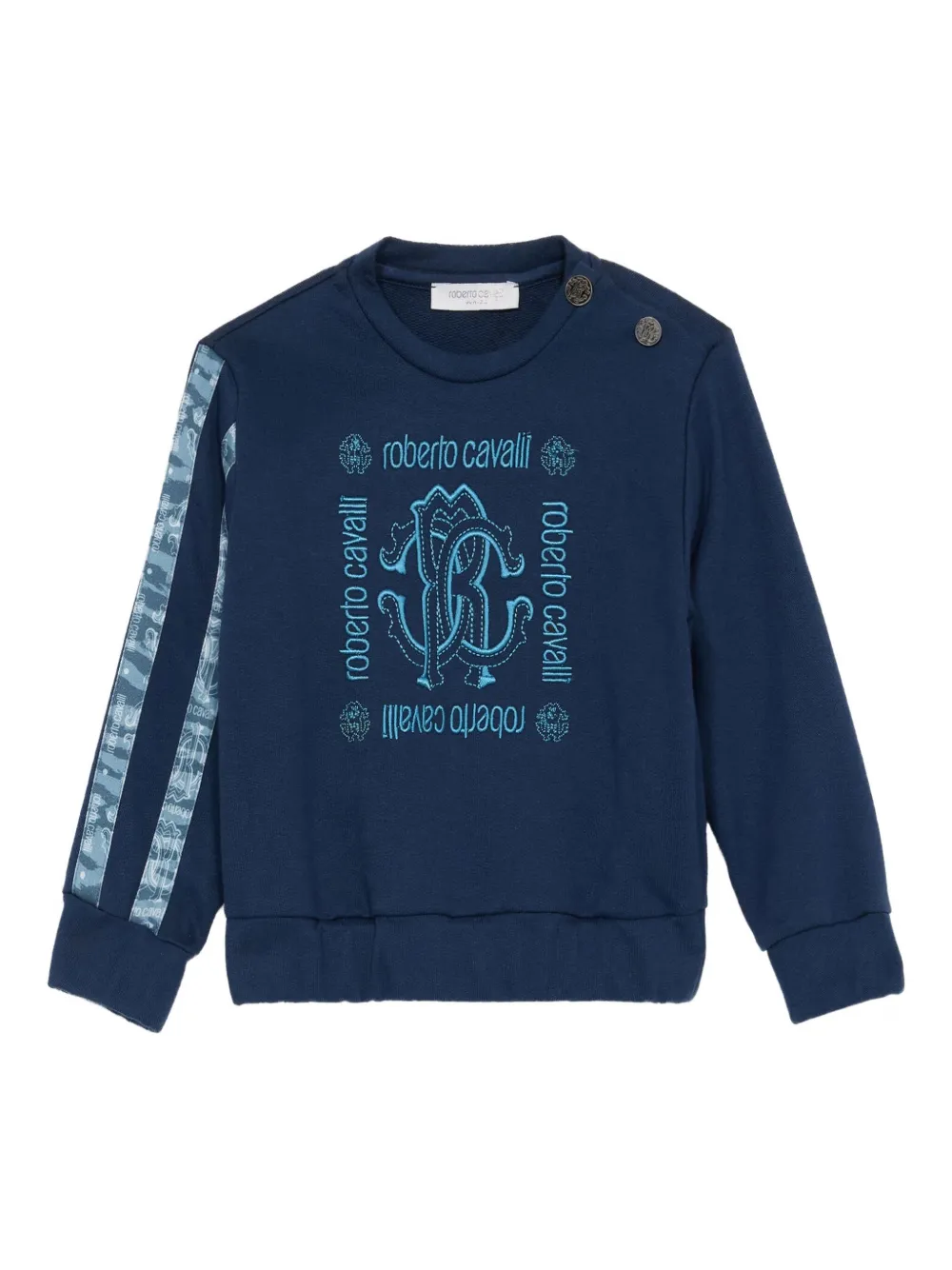 Roberto Cavalli Junior sudadera con logo gráfico | azul | Image 1