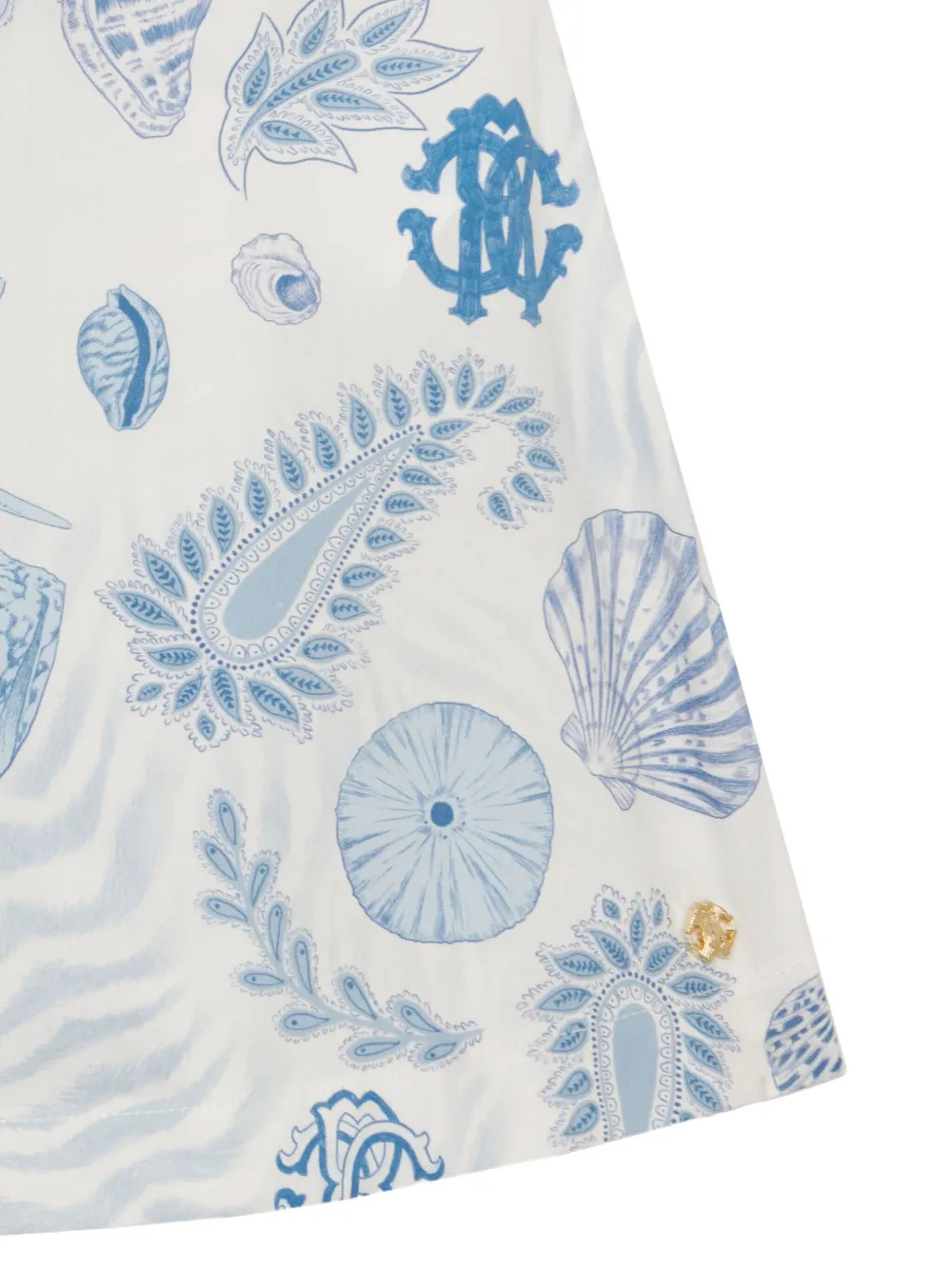 Roberto Cavalli Junior Jurk met Marine-print Wit
