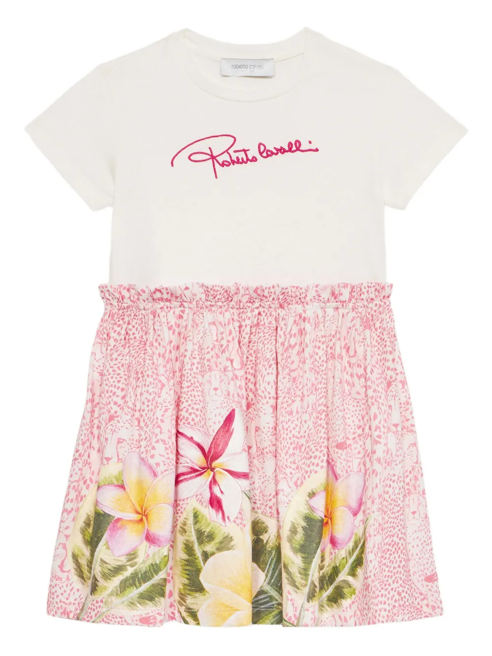 Roberto Cavalli Junior Jurk met print Wit