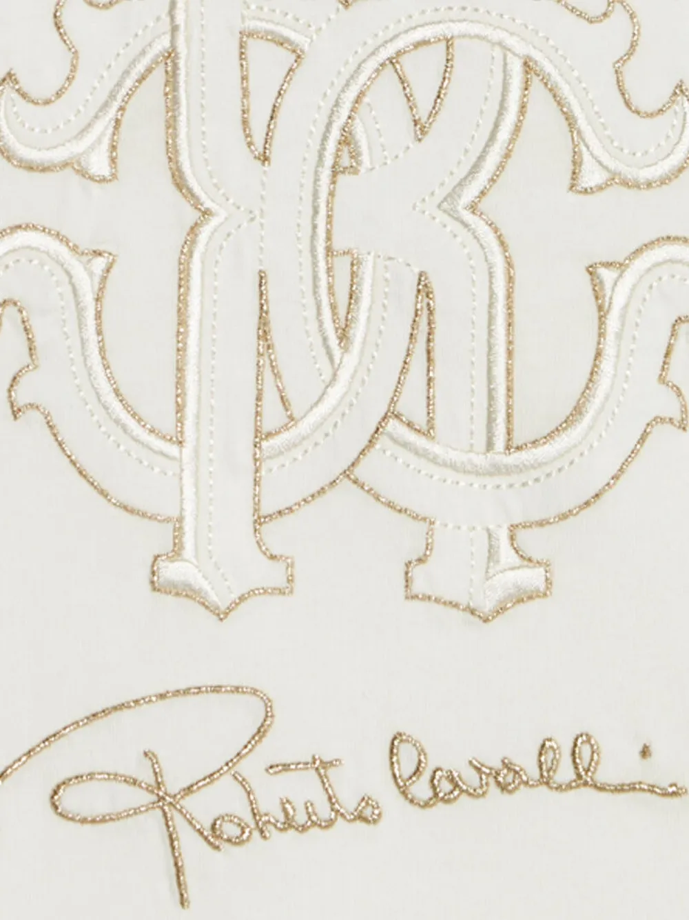 Roberto Cavalli Junior T-shirt met geborduurd logo Wit