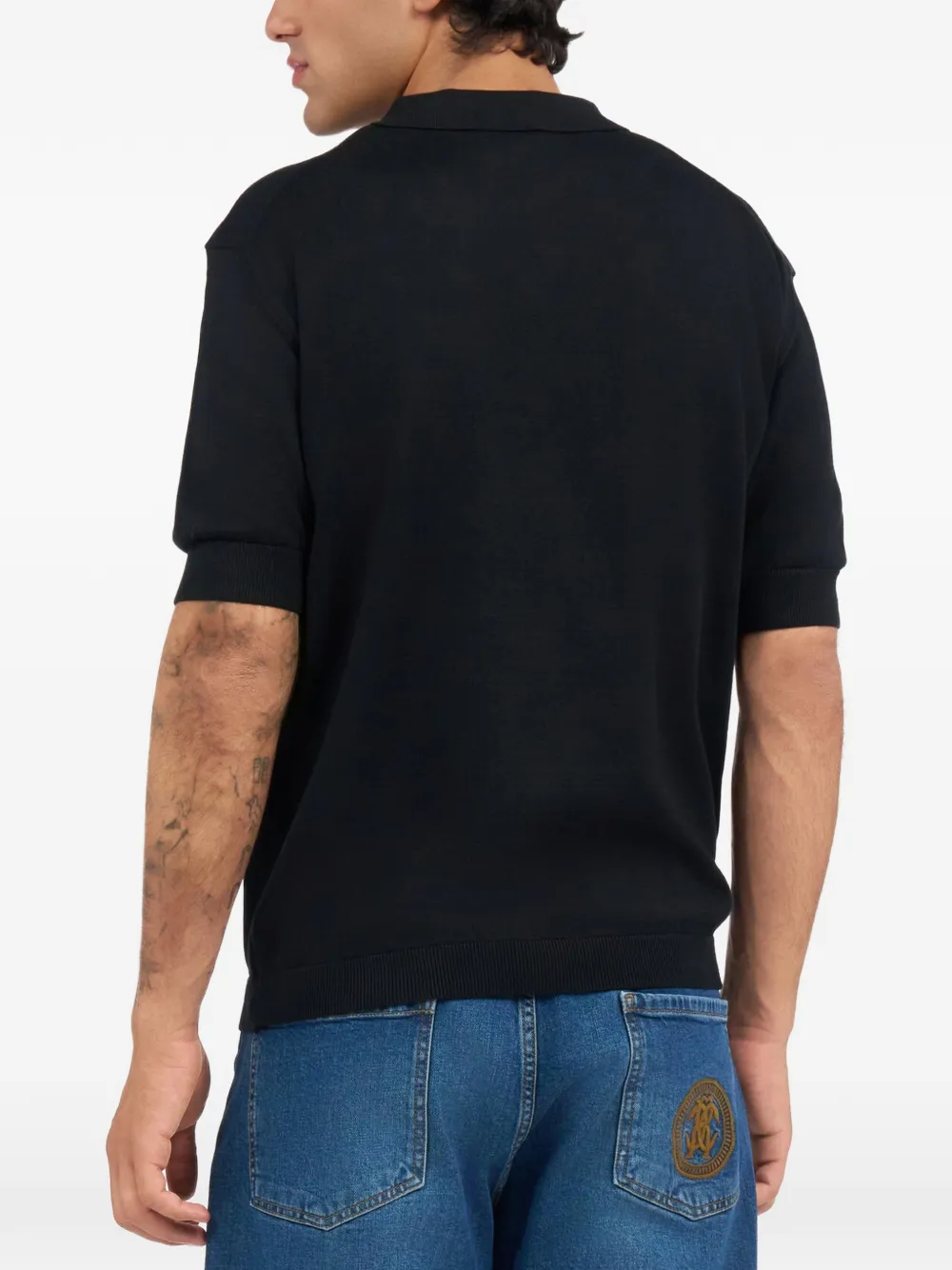 Roberto Cavalli Poloshirt met geborduurd logo Zwart