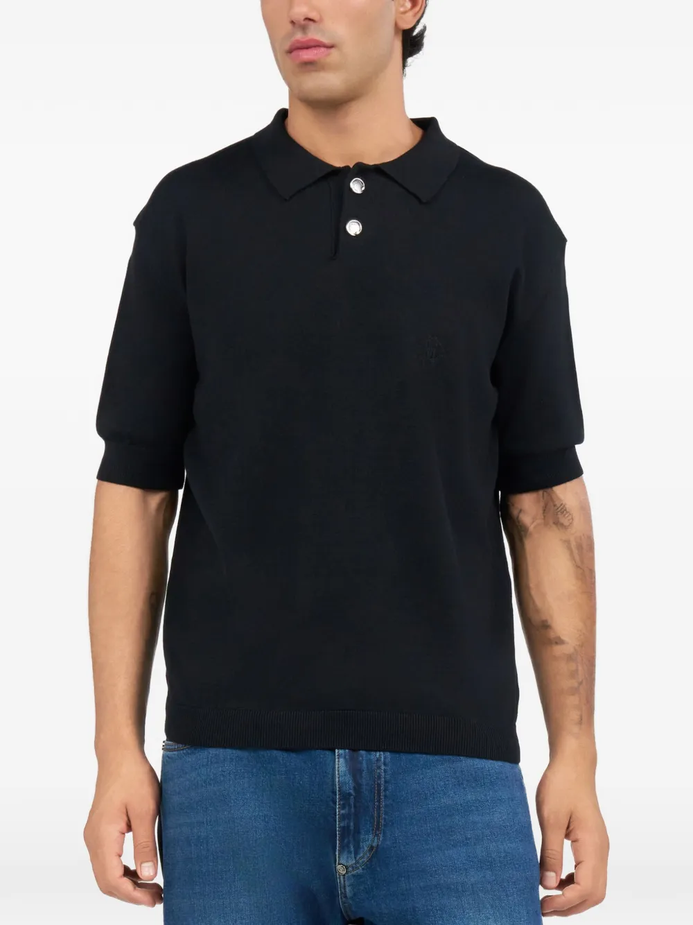 Roberto Cavalli Poloshirt met geborduurd logo Zwart
