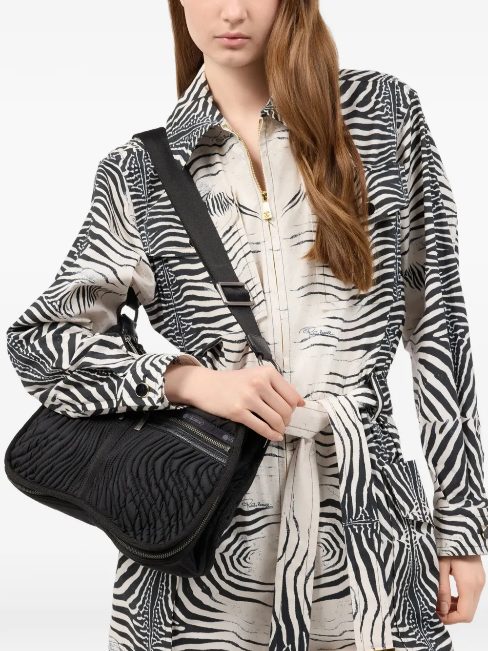 Roberto Cavalli x LeSportSac Torino matelassé schoudertas Zwart