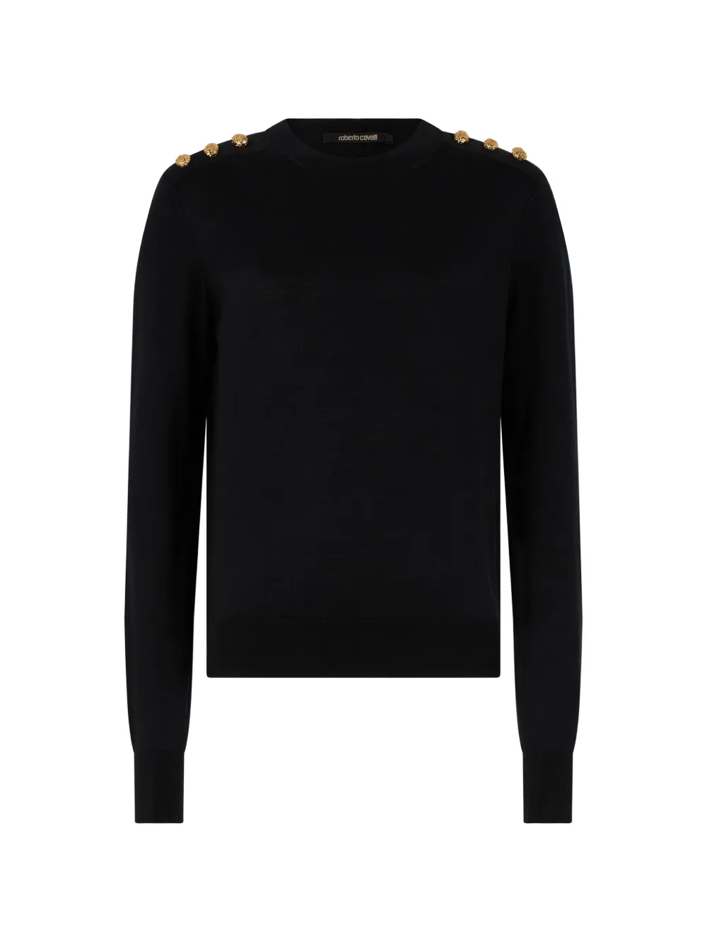 Roberto Cavalli gold button-detail sweater - Black