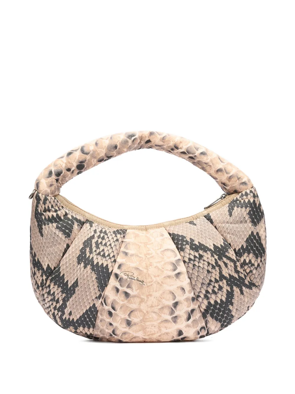 Roberto Cavalli Schoudertas met python-reliëf Beige