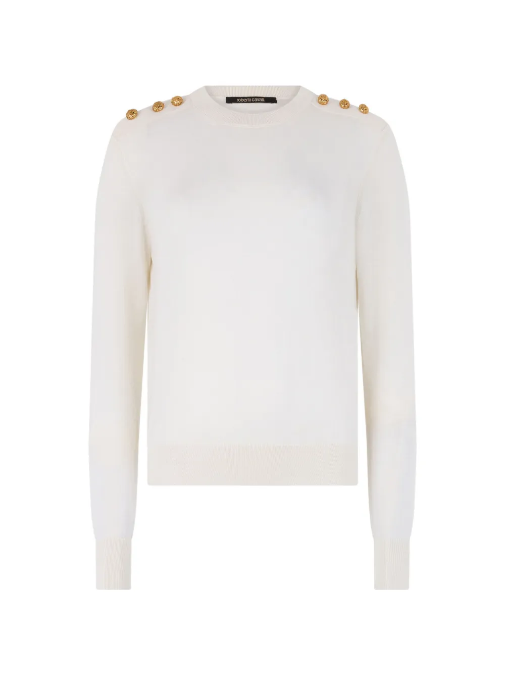 Roberto Cavalli button-embellished jersey - Bianco