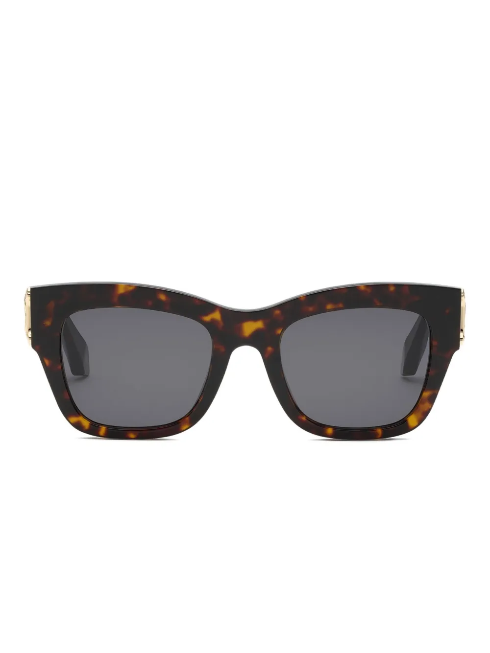 Roberto Cavalli Metal And Acetate Combination Sunglasses In Shiny Dark Havana