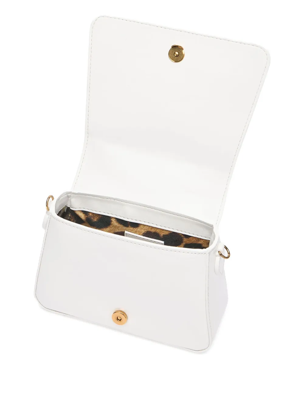 Shop Roberto Cavalli Junior Leather Shoulder Bag In White