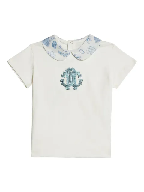 Roberto Cavalli Junior logo-embroidered T-shirt 