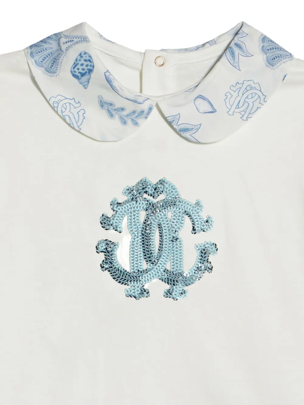 Roberto Cavalli Junior T-shirt met geborduurd logo Wit