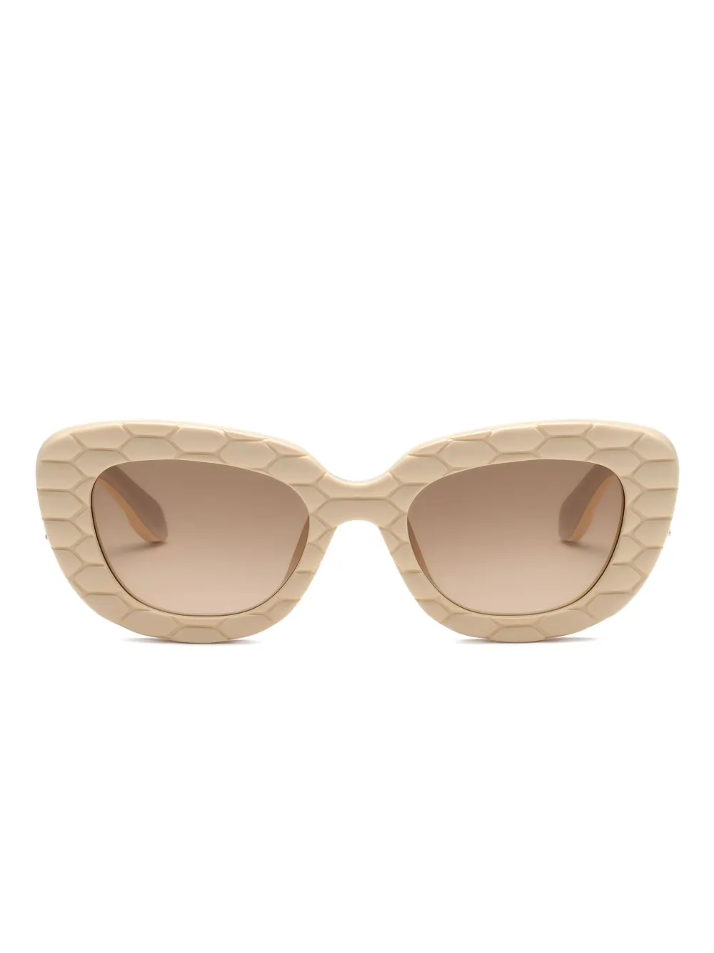 Roberto Cavalli Zonnebril met logoplakkaat Beige