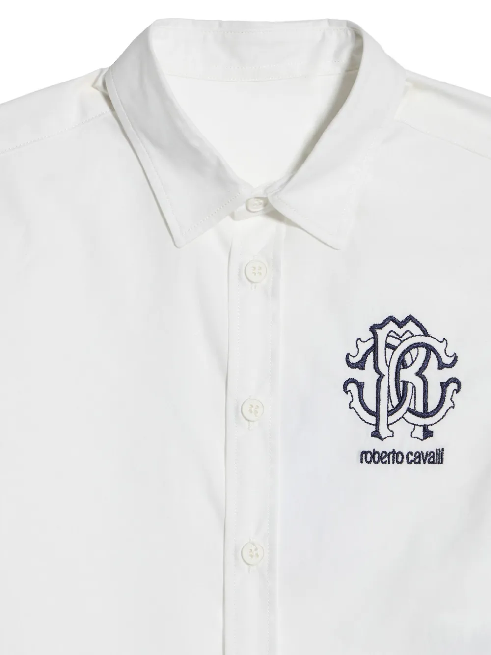 Roberto Cavalli Junior Shirt met korte mouwen en knopen Wit