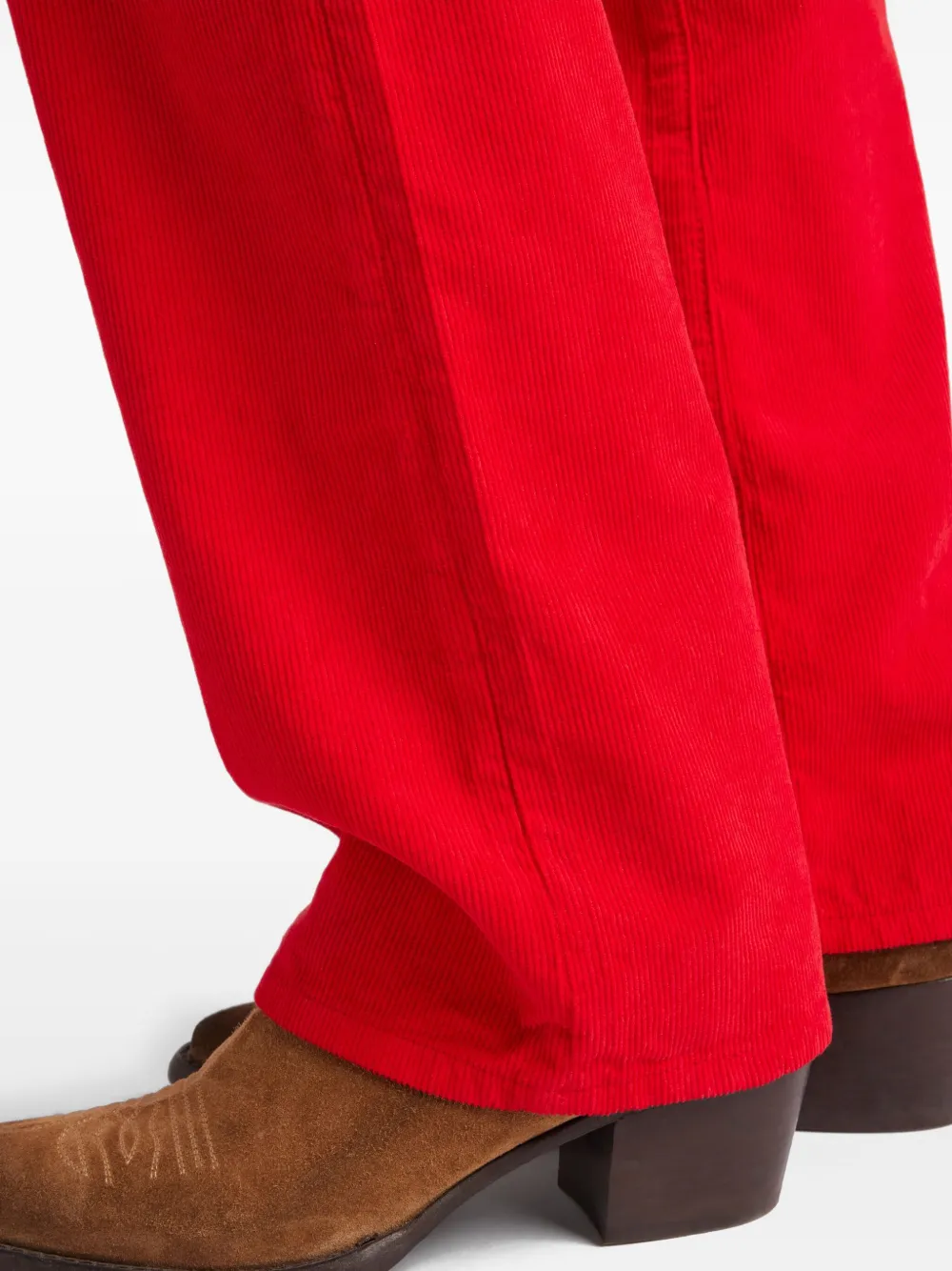 Prada Ribfluwelen broek Rood