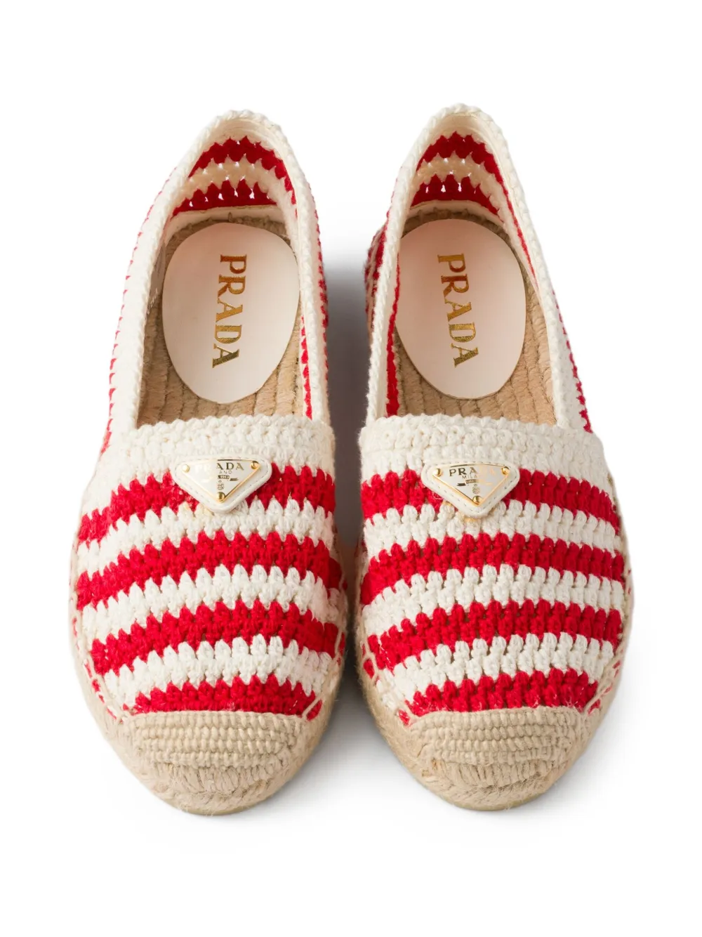 Prada Gestreepte espadrilles Rood