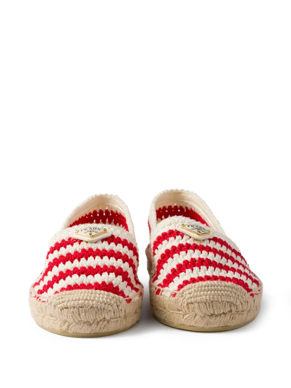 Prada Gestreepte espadrilles Rood