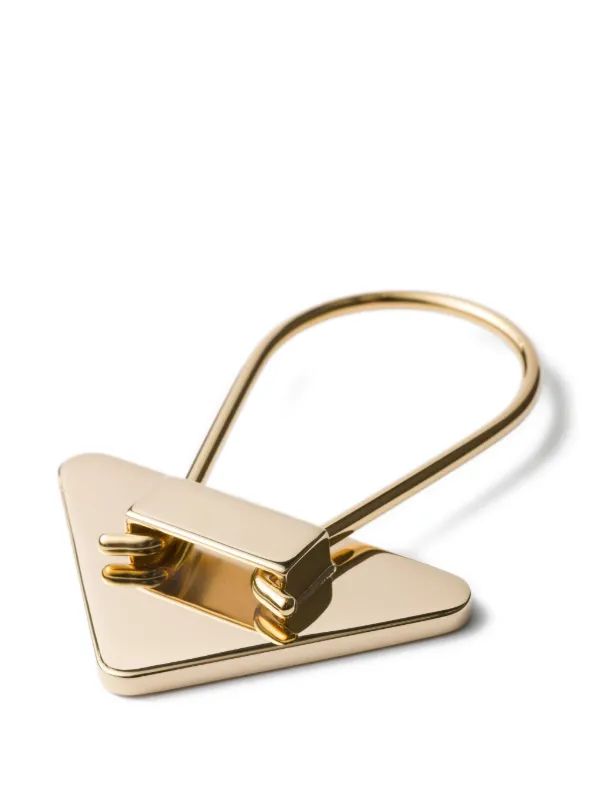 Prada Triangular Metal Charm | Pink | FARFETCH
