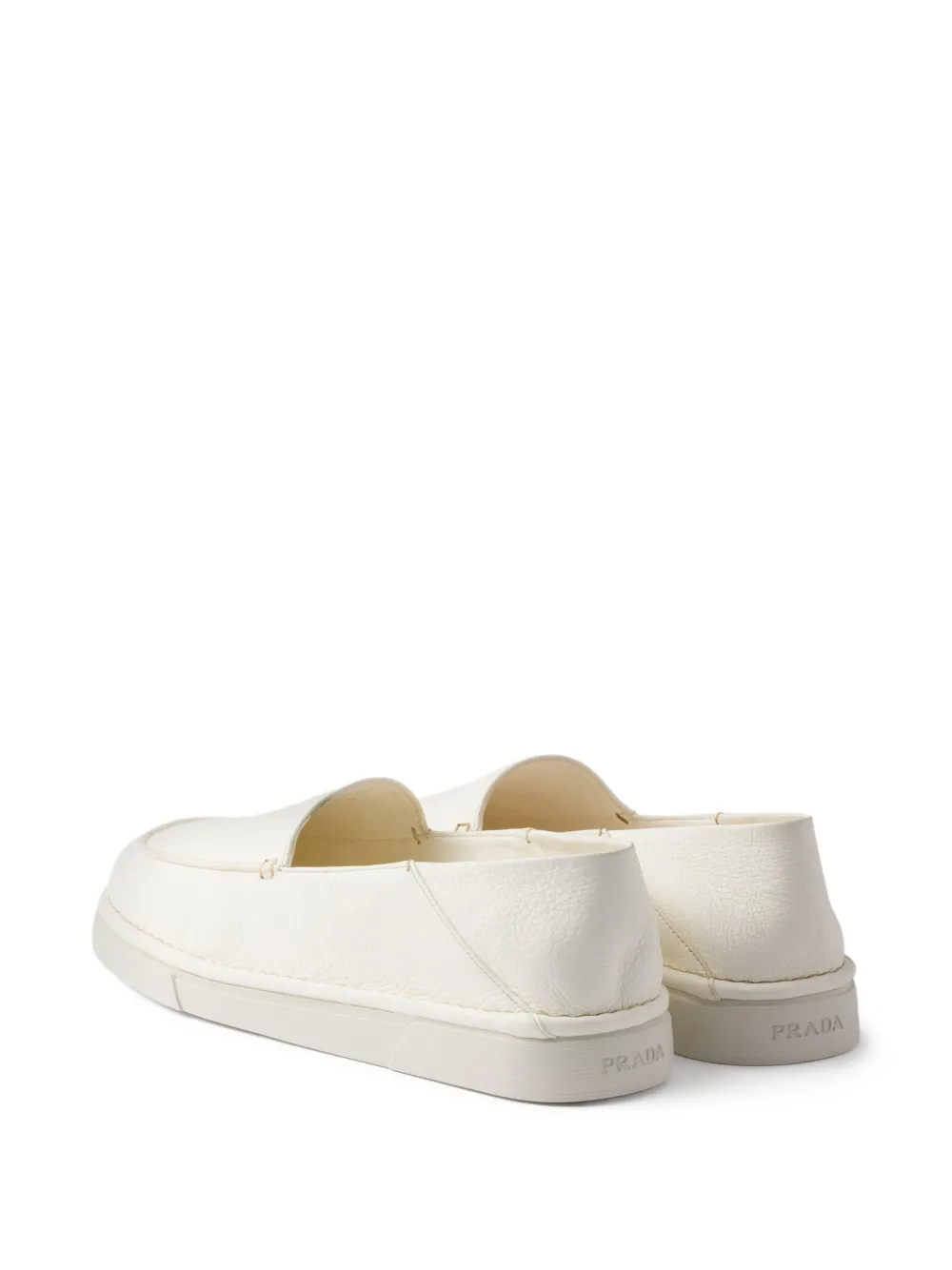 Prada slip-on leather shoes White