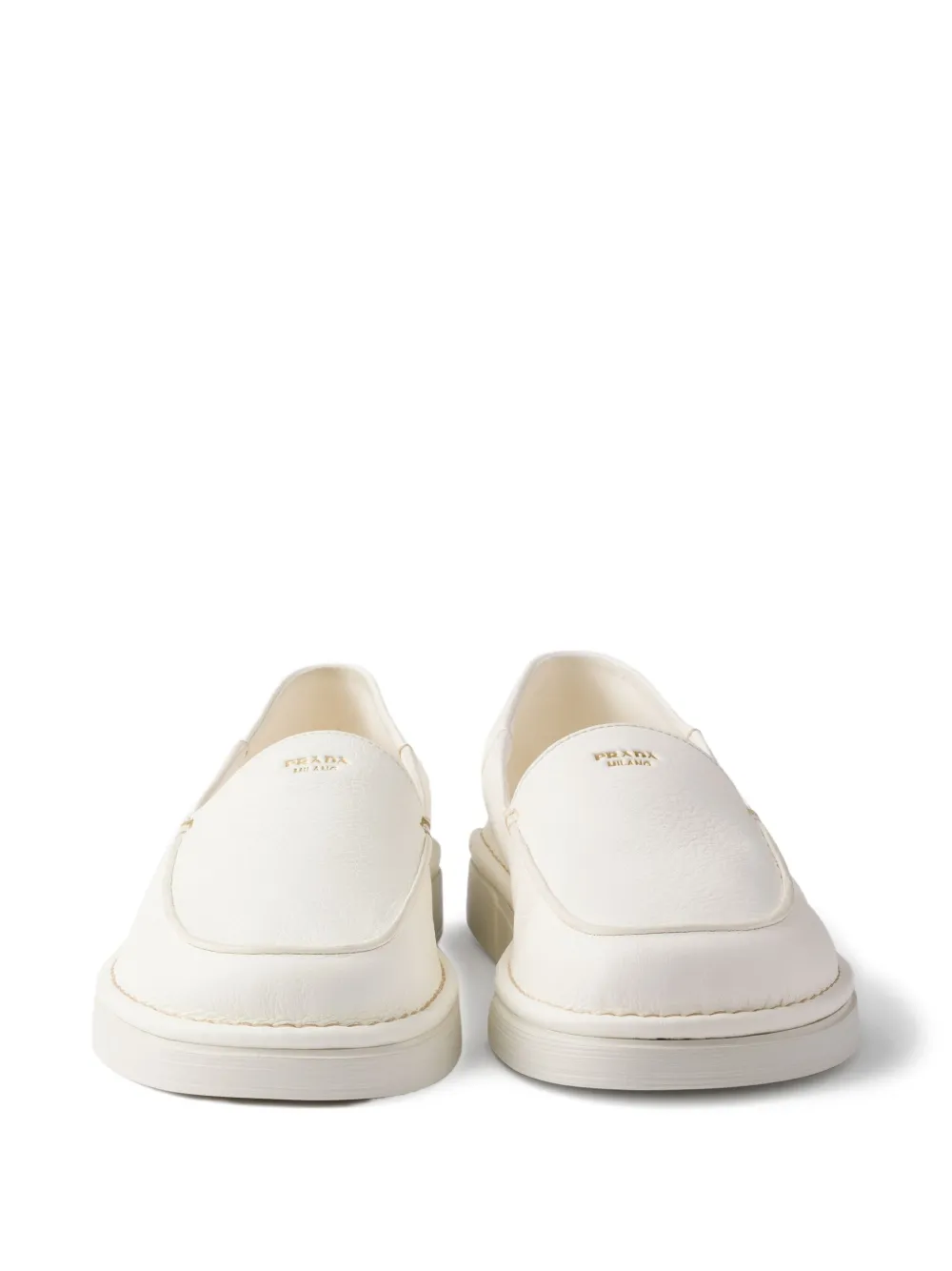 Prada slip-on leather shoes White