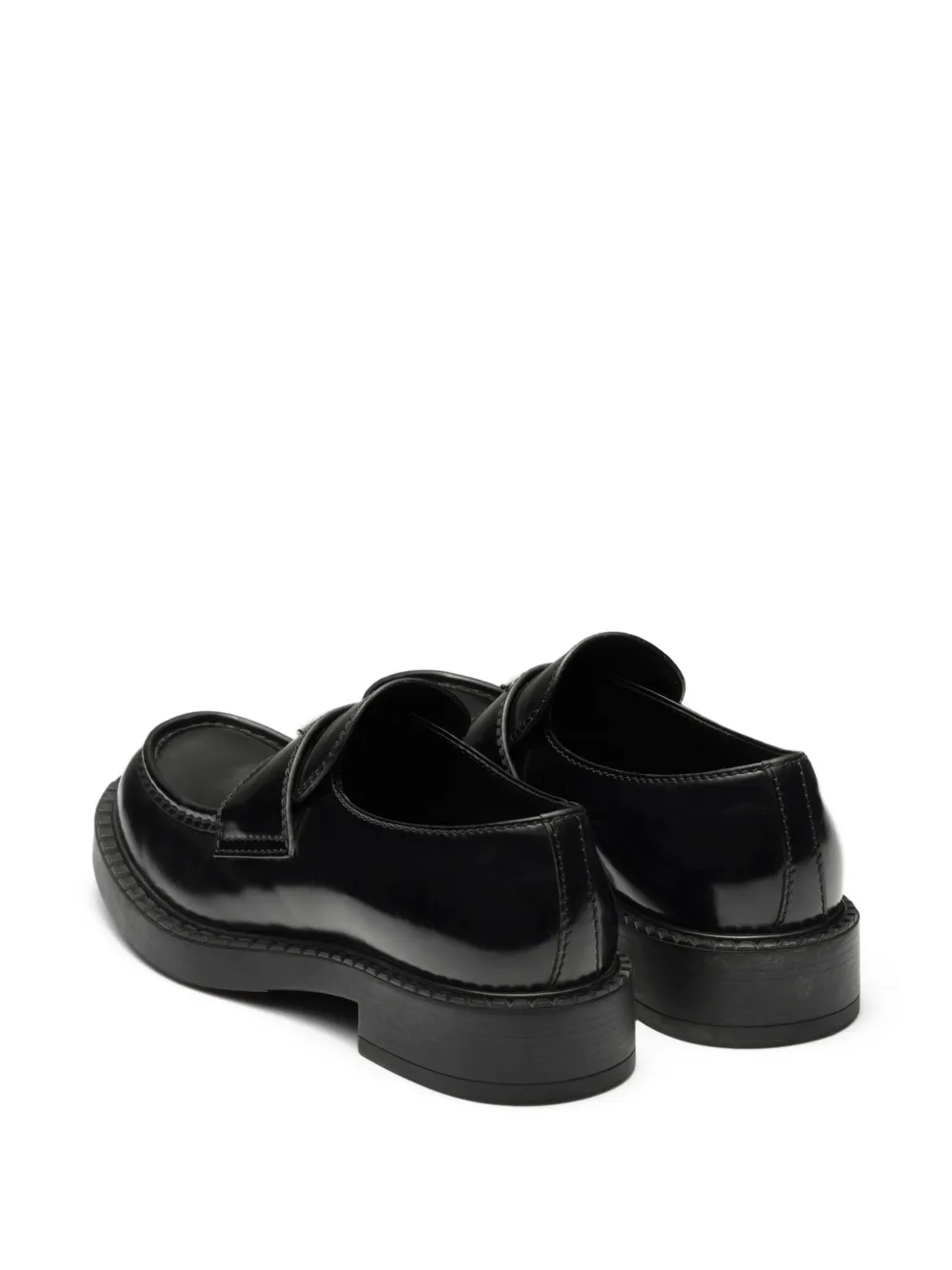 Prada brushed-leather loafers Black