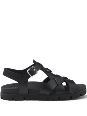 PRADA プラダ メンズ ロゴ スエードレザーストラップサンダル Prada（プラダ）メンズ サンダル - FARFETCH