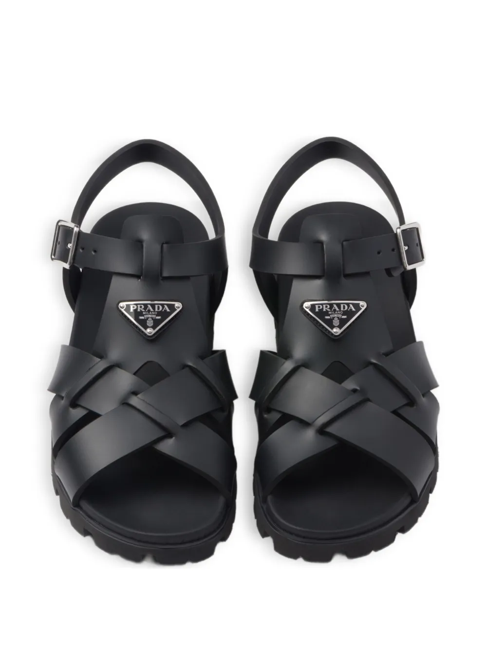 Prada crisscross-strap sandals Black
