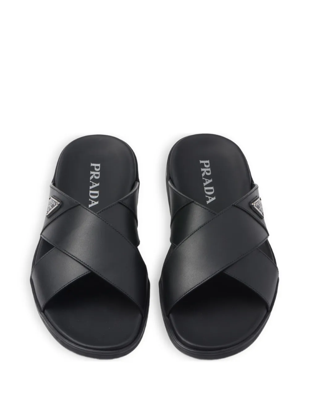 Prada cross-strap sandals Black
