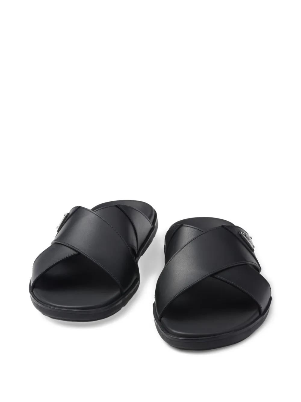 Prada cross-strap sandals Black