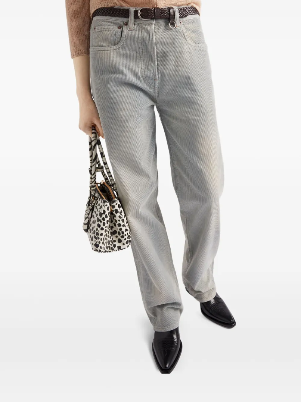 Prada Ribfluwelen jeans Blauw