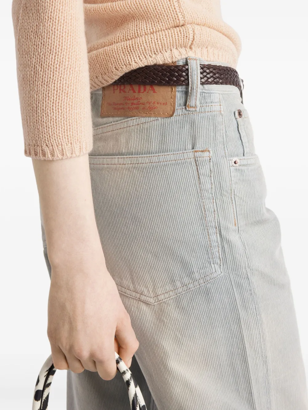 Prada Ribfluwelen jeans Blauw
