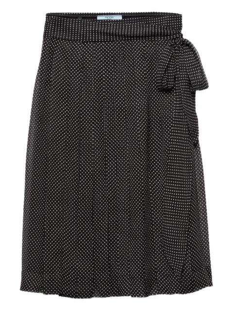 Prada printed chiffon wrap skirt