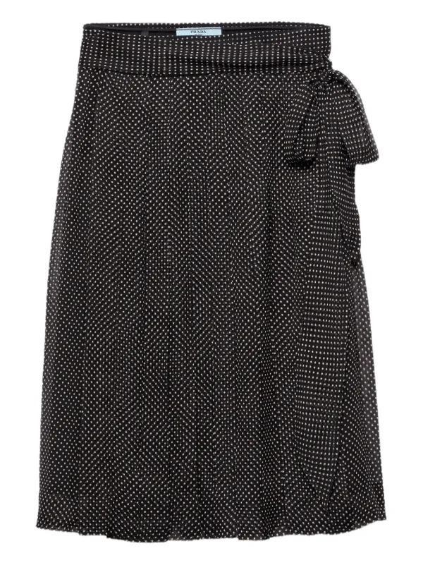 PRADA ラップスカート ブラック Prada シフォン ラップスカート | ブラック | FARFETCH JP