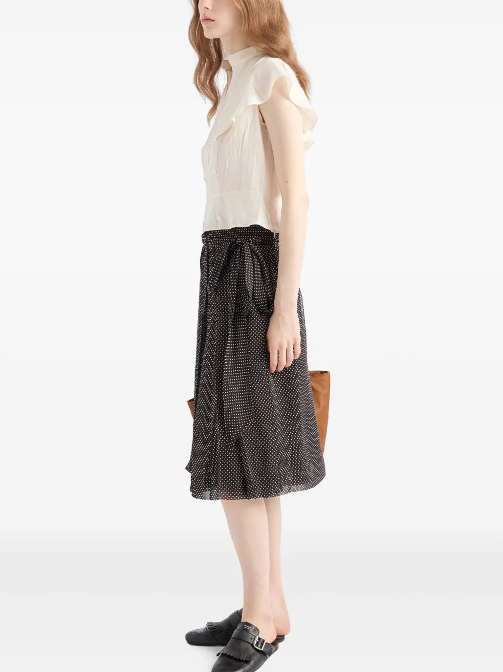 Prada Chiffon rok met print Zwart