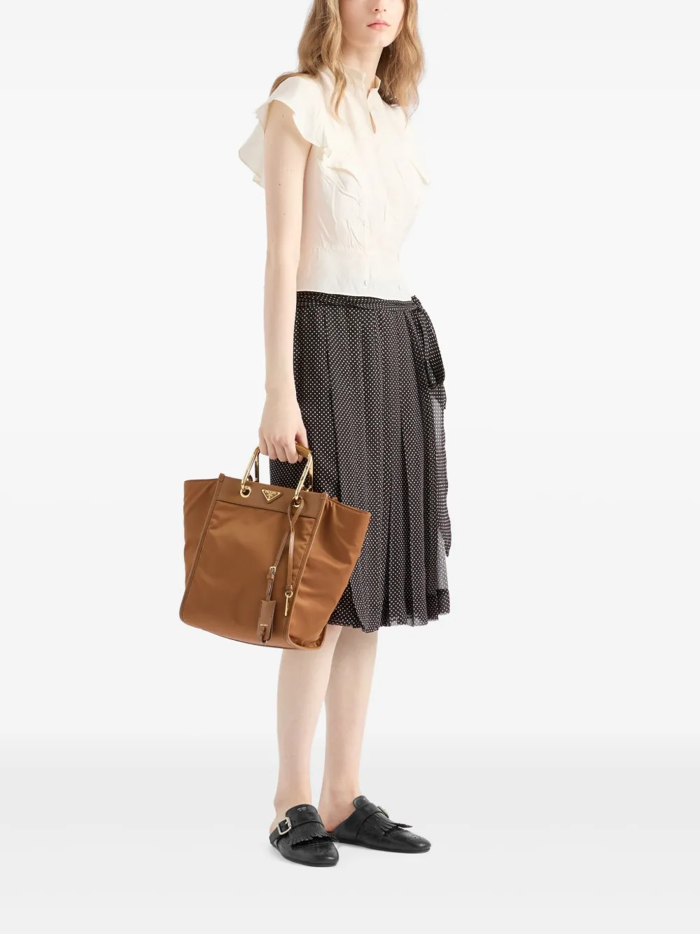 Prada Chiffon rok met print - Zwart